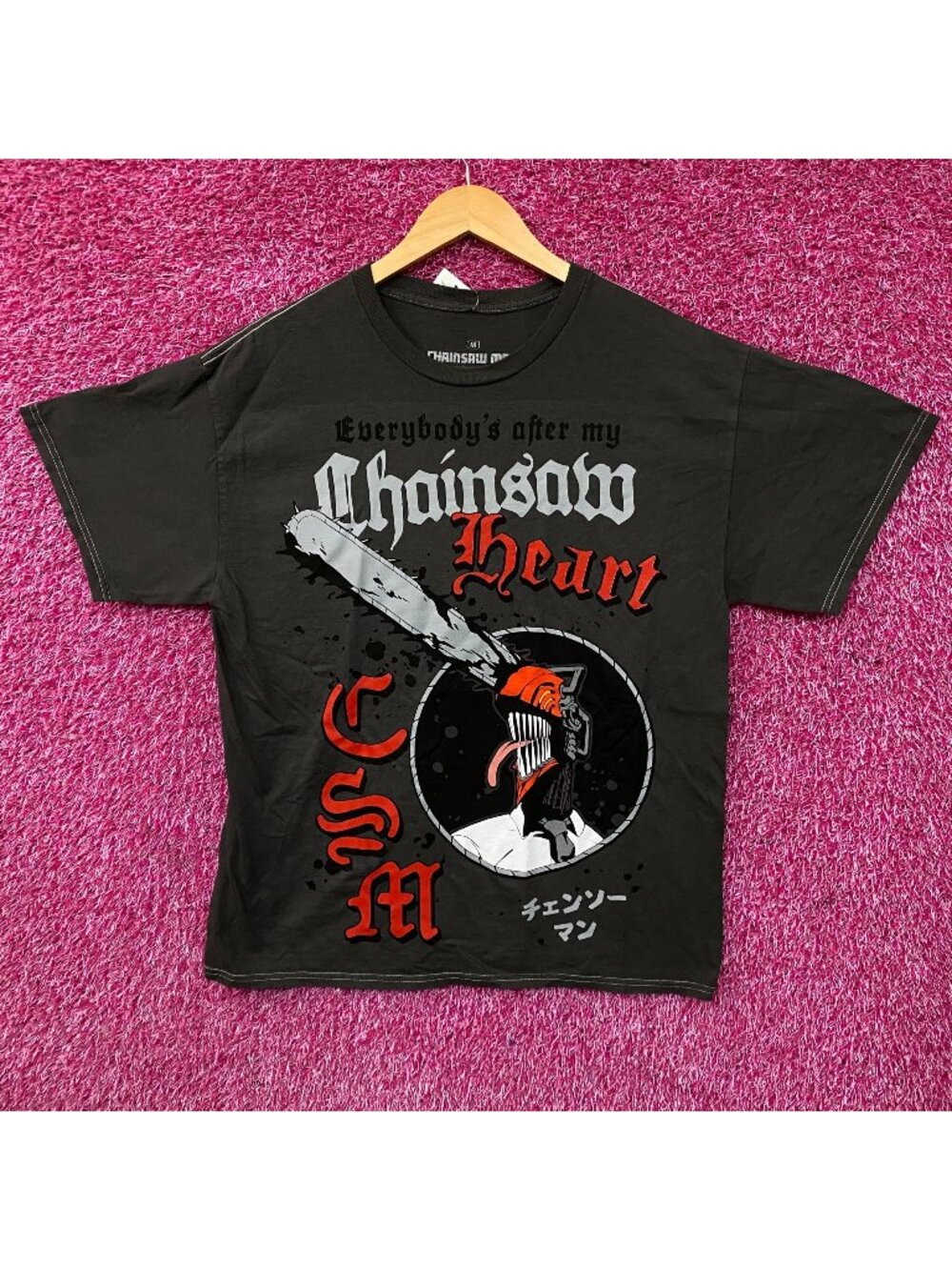 Ripple Junction Chainsaw Man Denji "Chainsaw Heart" Anime Graphic T-Shirt Medium
